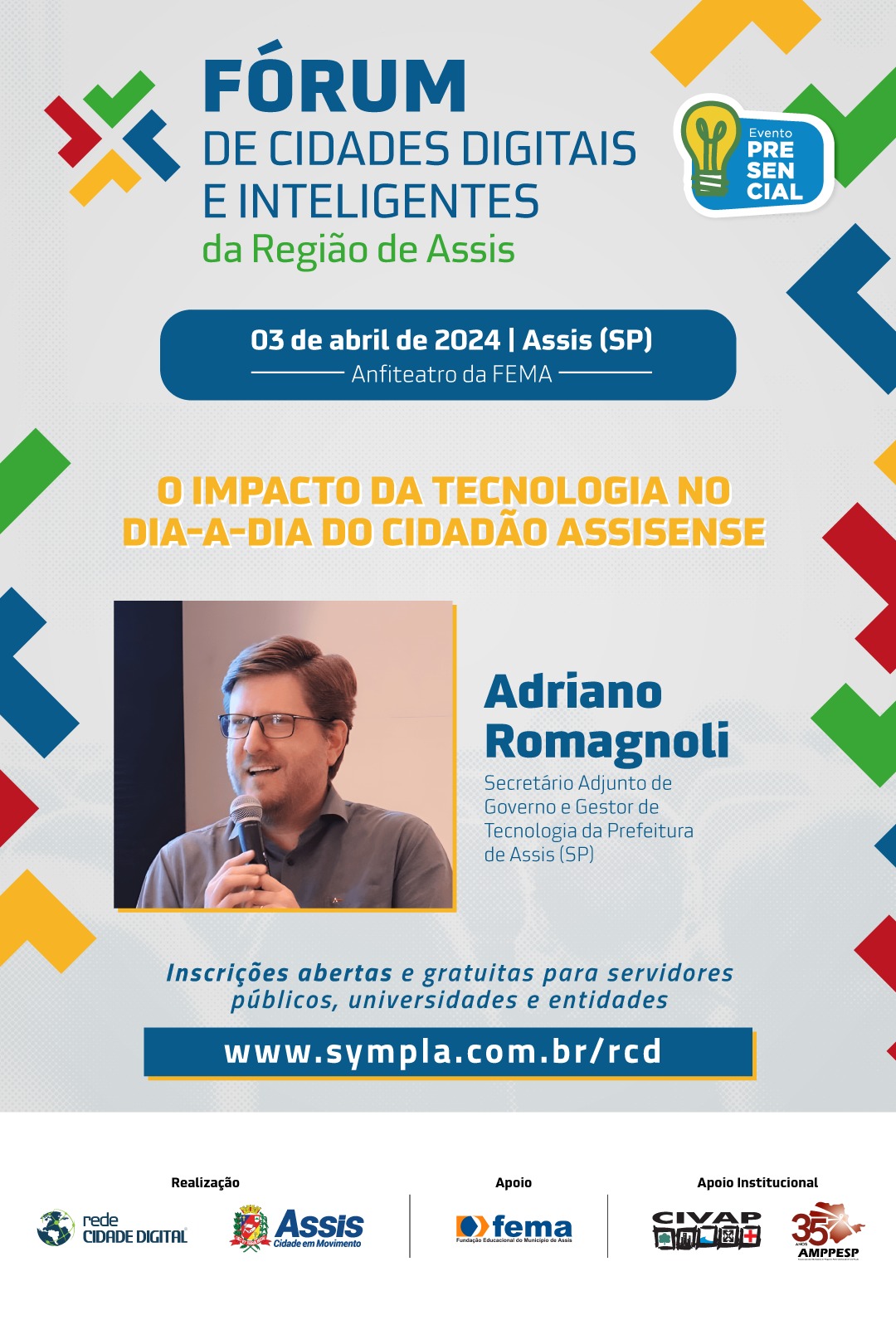 Foto: Comunicação PMA- O gestor de tecnologia do município de Assis, Adriano Romagnoli, será um dos palestrantes