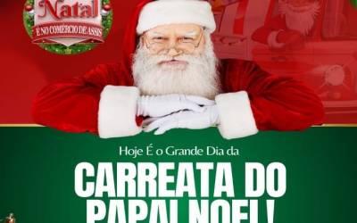 Carreata do Papai Noel e atrações culturais da ACIA prometem noite especial em Assis nesta segunda-feira, 16